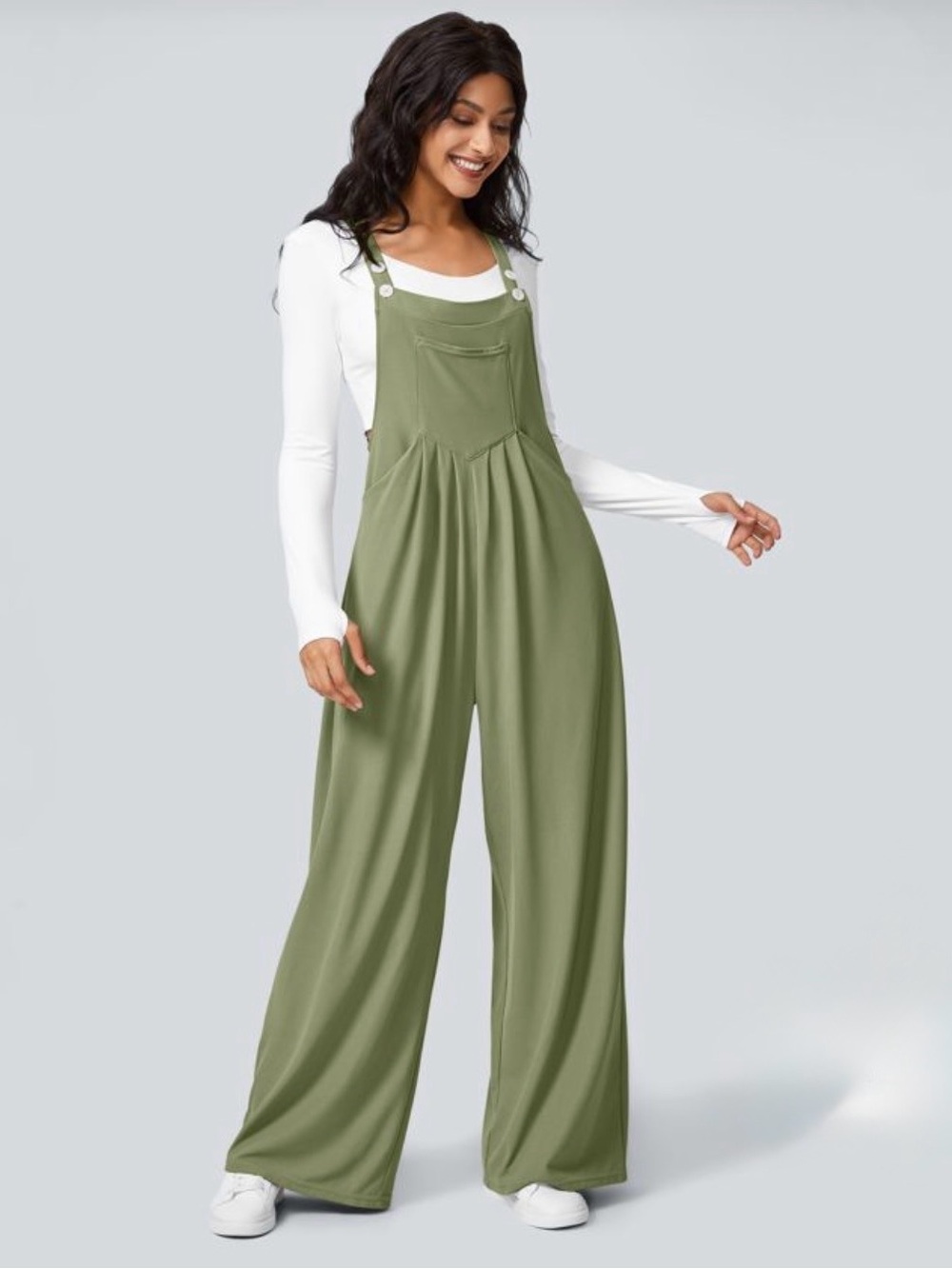 Halara Pockets Waffle Casual Overalls